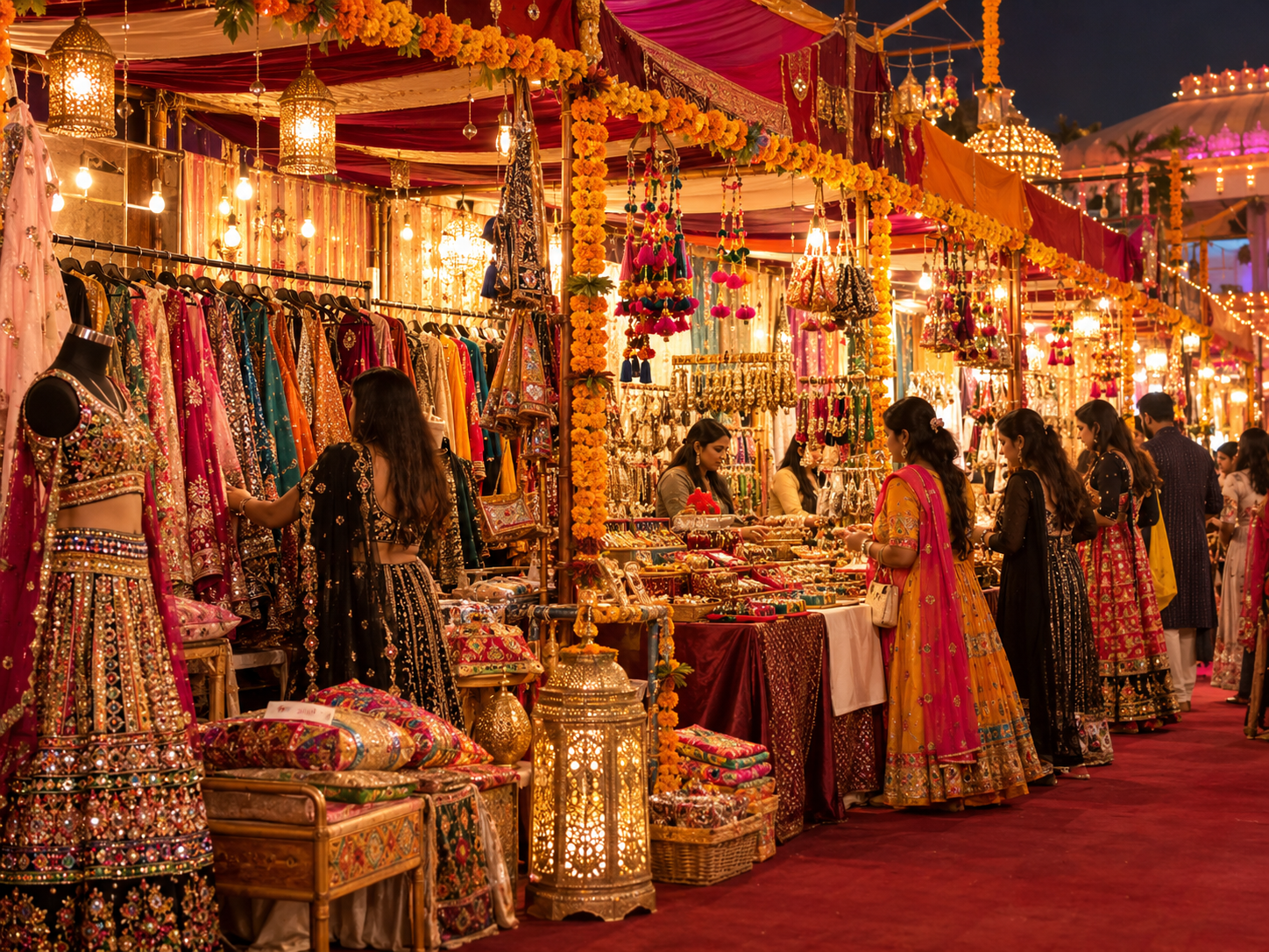 Traditional clothing and festive shopping